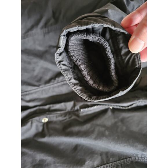 Woolrich Duck Down Quilted Puffer Parka Coat Women's Size M Coyote Fur Trim Long - Picture 16 of 16